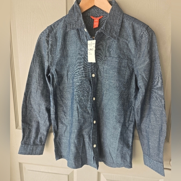Joe Fresh Denim Shirt Boys Sz XL Blue Button Up Long Sleeve Collared New - Picture 2 of 12